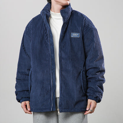 Winter Corduroy Cotton-padded Coat Warm Stand Collar