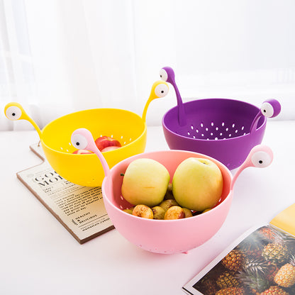 Big Eyes Plastic Fruit Basket Multifunction Vegetable Drain Basket