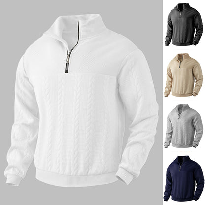 Men's Jacquard Fall Winter Long-sleeved Warm Pullover