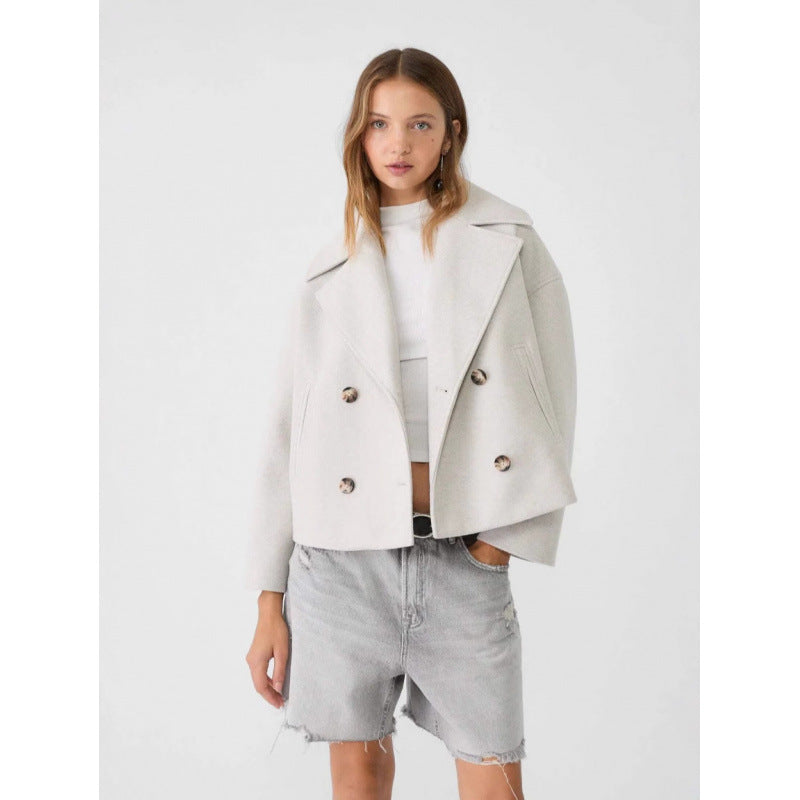 Ins Double-breasted Lapel Blazer Jacket Fashion Loose