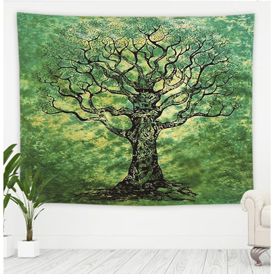 Nature Wall Tapestry Tree Forest Starry Sky Psychedelic Carpet Wall