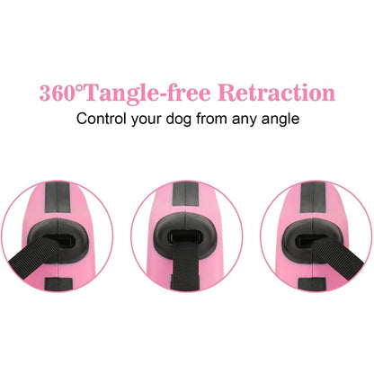 3m And 5m Durable Dog Leash Automatic Retractable Nylon Cat Lead Extension Puppy Walking Running Lead Roulette For Dogs Pet Products