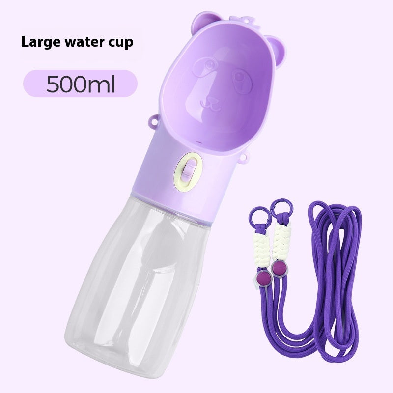 2 In 1 Portable Dog Water Bottle Outdoor Drinking Bowl