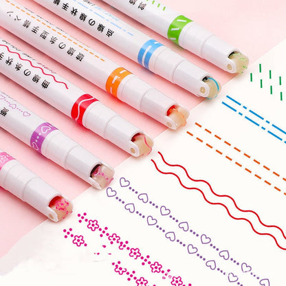 Net Celebrity Creative Curve Pen Roller Outline Pen Student Hand Ledger