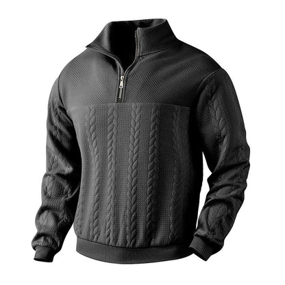 Men's Jacquard Fall Winter Long-sleeved Warm Pullover