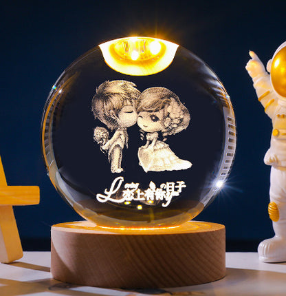 3D Constellation Crystal Ball Night Light Laser