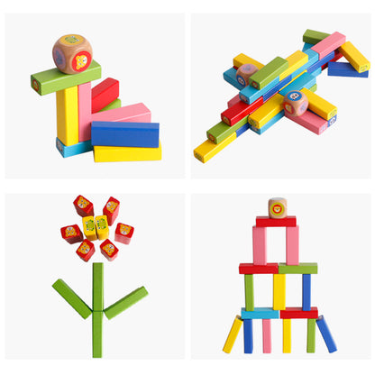 Children's Wooden Creative 54 Stacked High Blocks