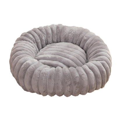 Pet Kennels Long Plush Round Cat Nest Winter Warm Dog Beds