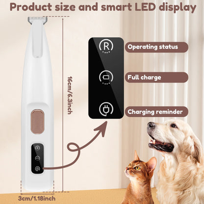 Pets Dog Paw Trimmer With LED Light Fully Pet Hair Trimmer
