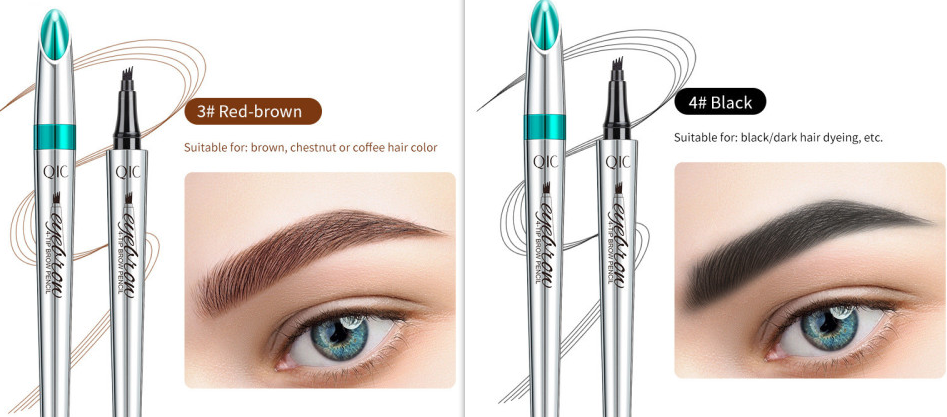 Four Prong Liquid Eyebrow Pencil Waterproof And Sweat Proof Makeup And Color Display