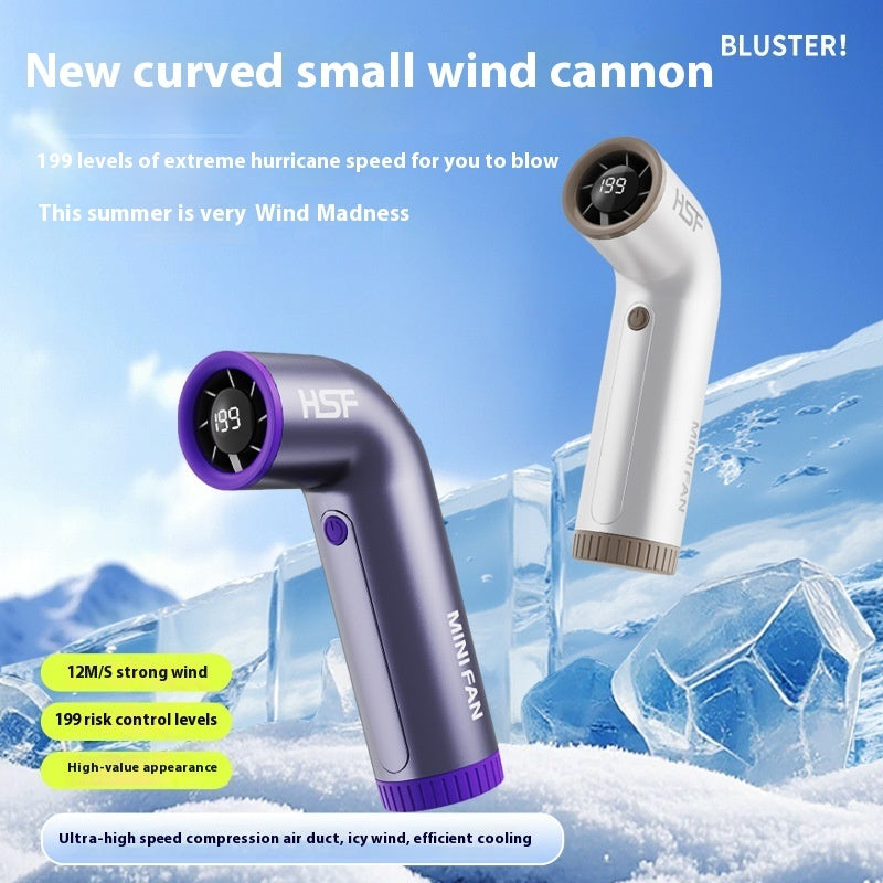 High-speed Portable Fan Little Turbine Digital Display Charging Fan