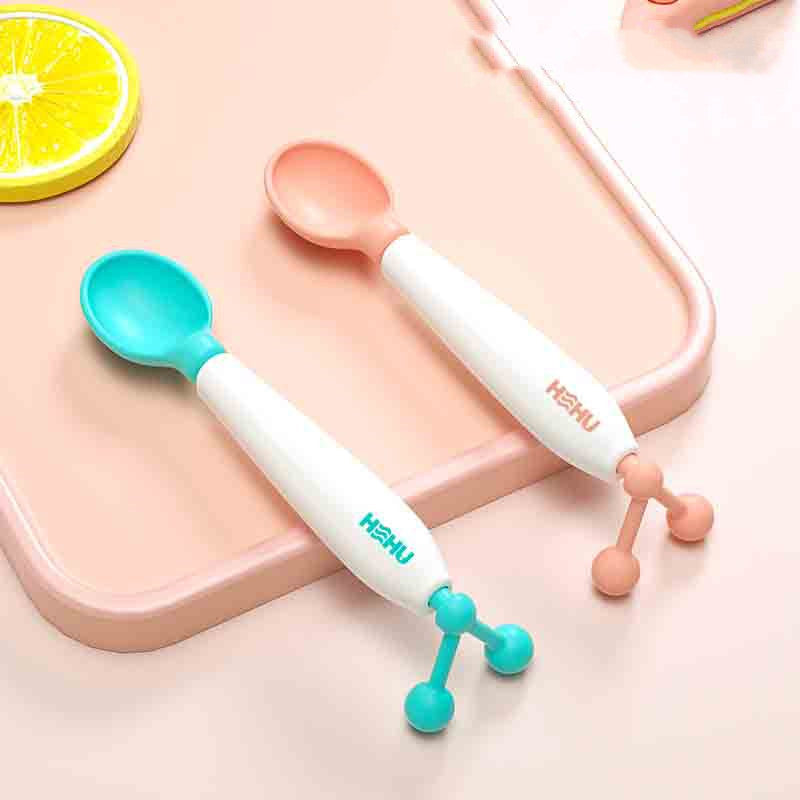 Balance Anti-spreading Baby Learn To Eat Child Training Rice Spoon