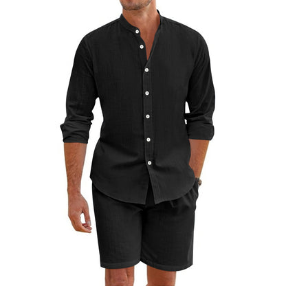 Summer Short Shirt Suit Fashion Lapel Beach Clothing