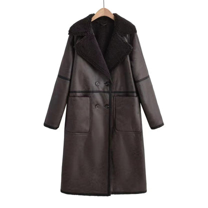 Winter Jacket With Belt Fashion Double Breasted Lapel