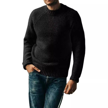 Men's Pullover Sweater Winter Round Neck Knitted Top