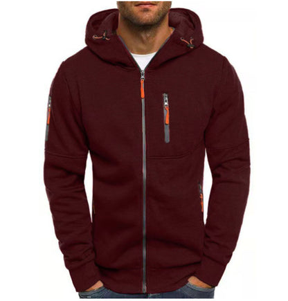Men's Casual Zipper Hooded Sweater Fitness Jackets Cardigan
