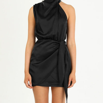 Elegant Halter Neck Dress Fashion Sleeveless For Evening Party