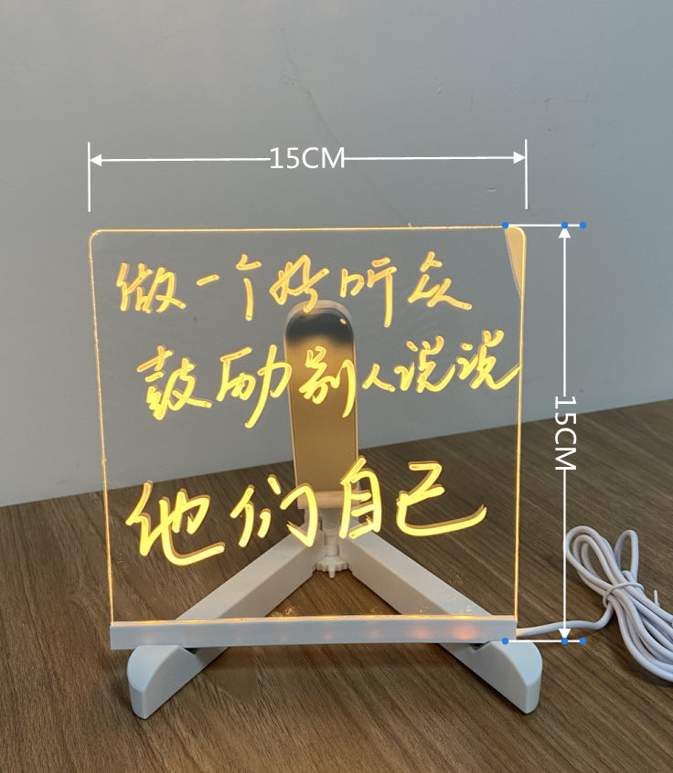 Acrylic DIY Note Board LED Night Light Creative Message Board