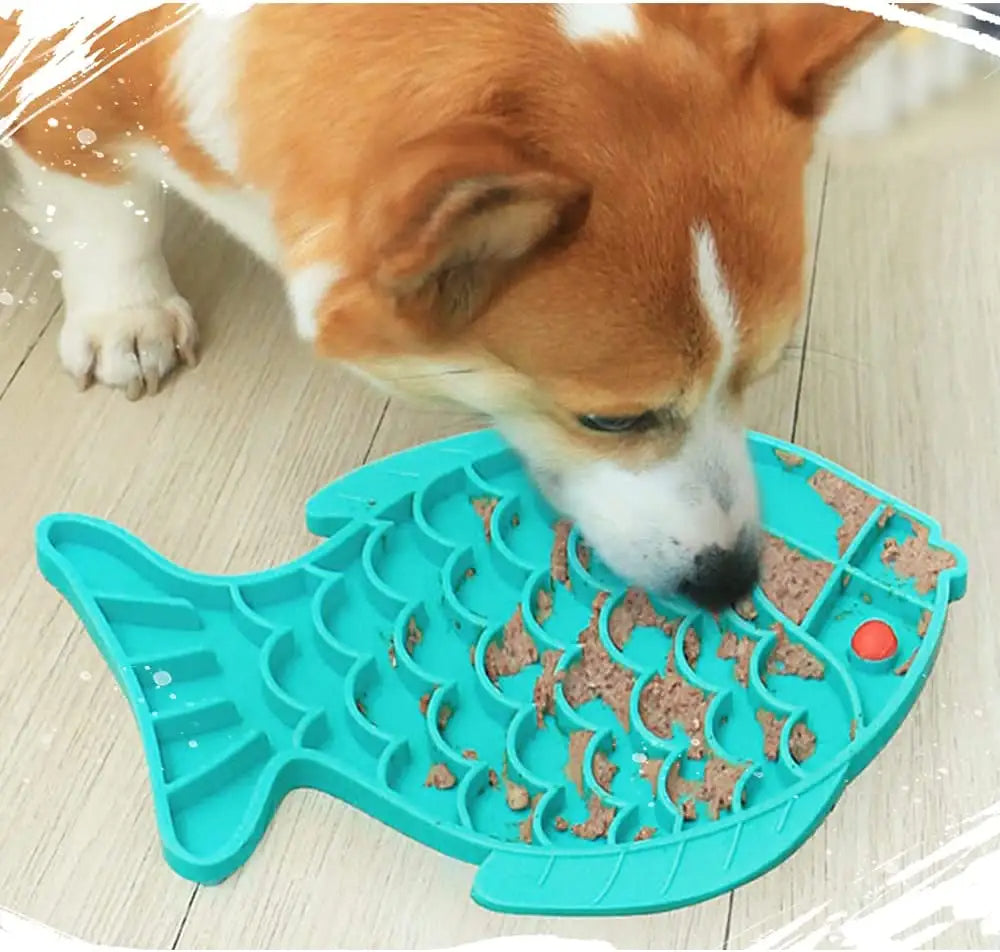 Silicone Lick Mat For Pet Dogs Slow Food Plate Rice Bowl