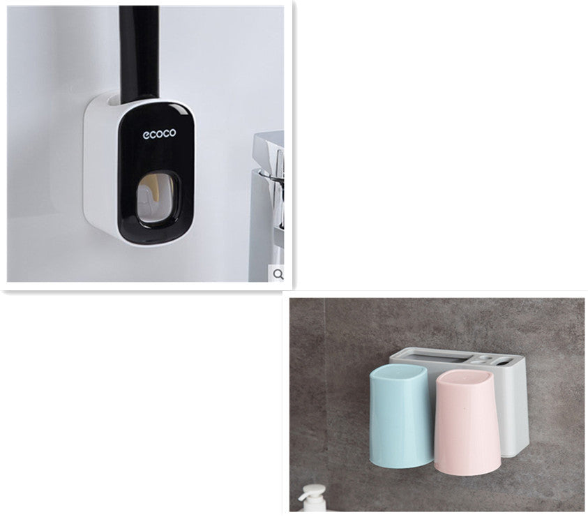 Wall Mounted Automatic Toothpaste Holder Set Dispenser
