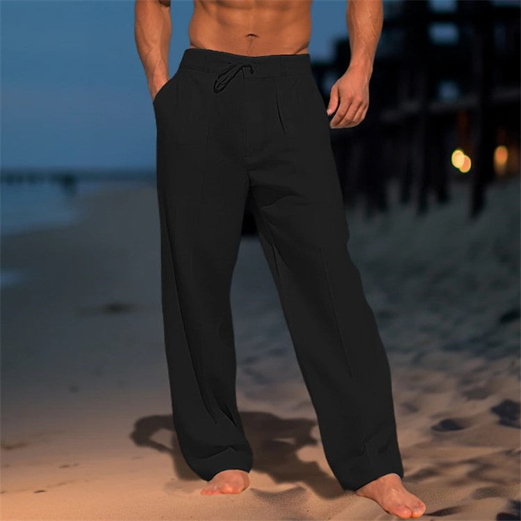 Casual Wide-Leg Straight Pants With Pockets Fashion