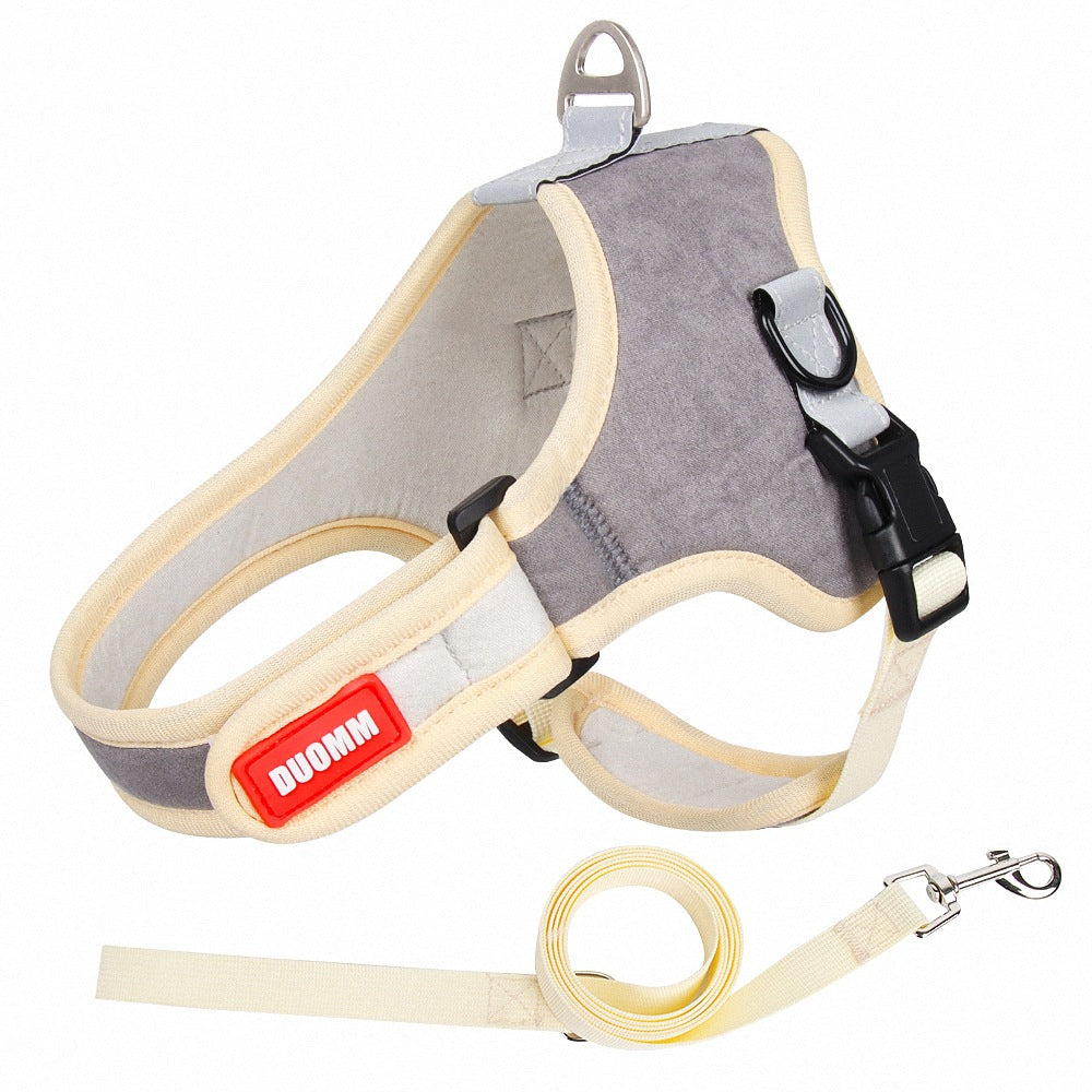 Saddle-type Reflective Suede Leash Pet Harness