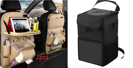 PU Leather Car Storage Bag Multifunction Seat Back Hanging Bag