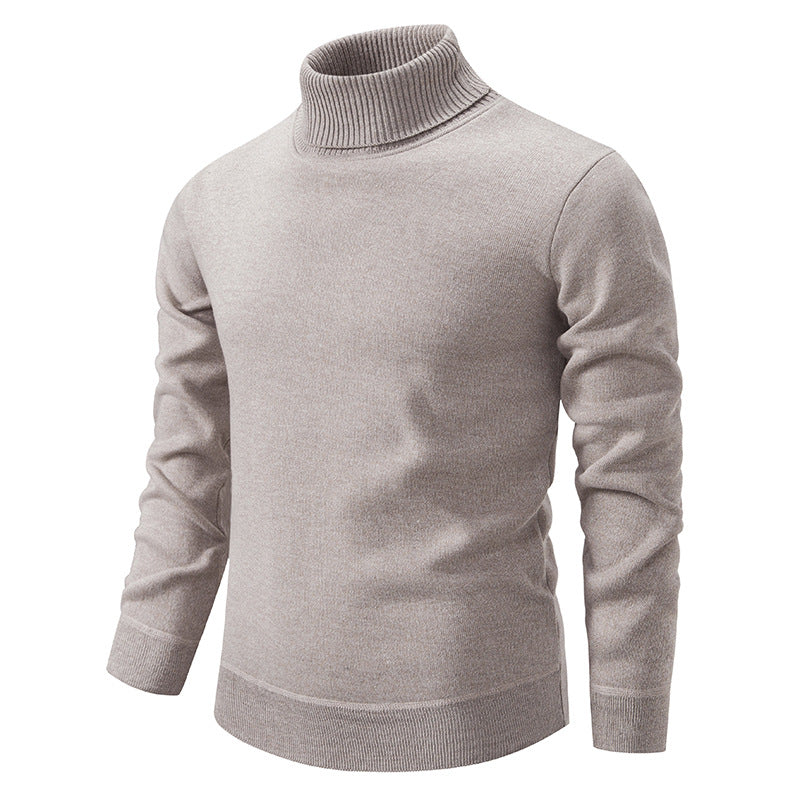 Men's Turtleneck Pullover Sweater Fashion Solid Color