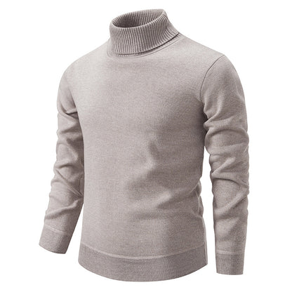 Men's Turtleneck Pullover Sweater Fashion Solid Color