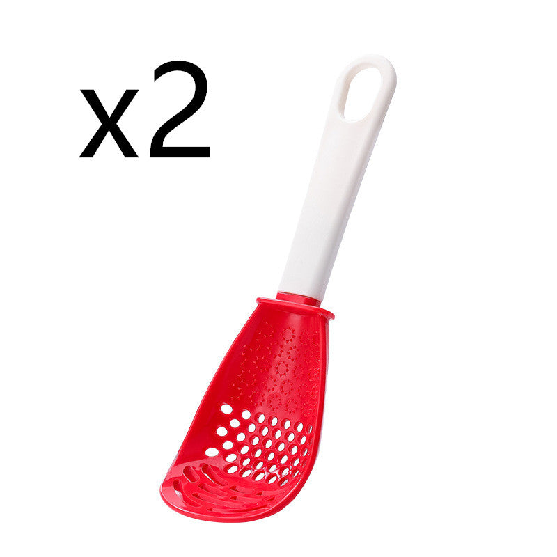 Multifunctional grinding and crushing colander and draining spoon