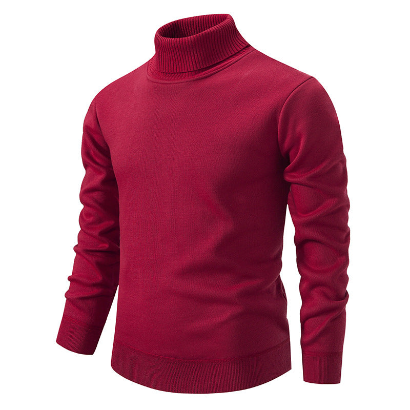 Men's Turtleneck Pullover Sweater Fashion Solid Color