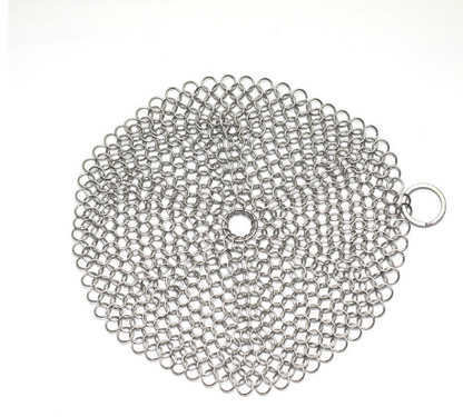 Silver Stainless Steel Cast Iron Cleaner Chainmail Scrubber