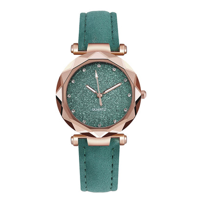 Casual Women Romantic Starry Sky Wrist Watch Leather