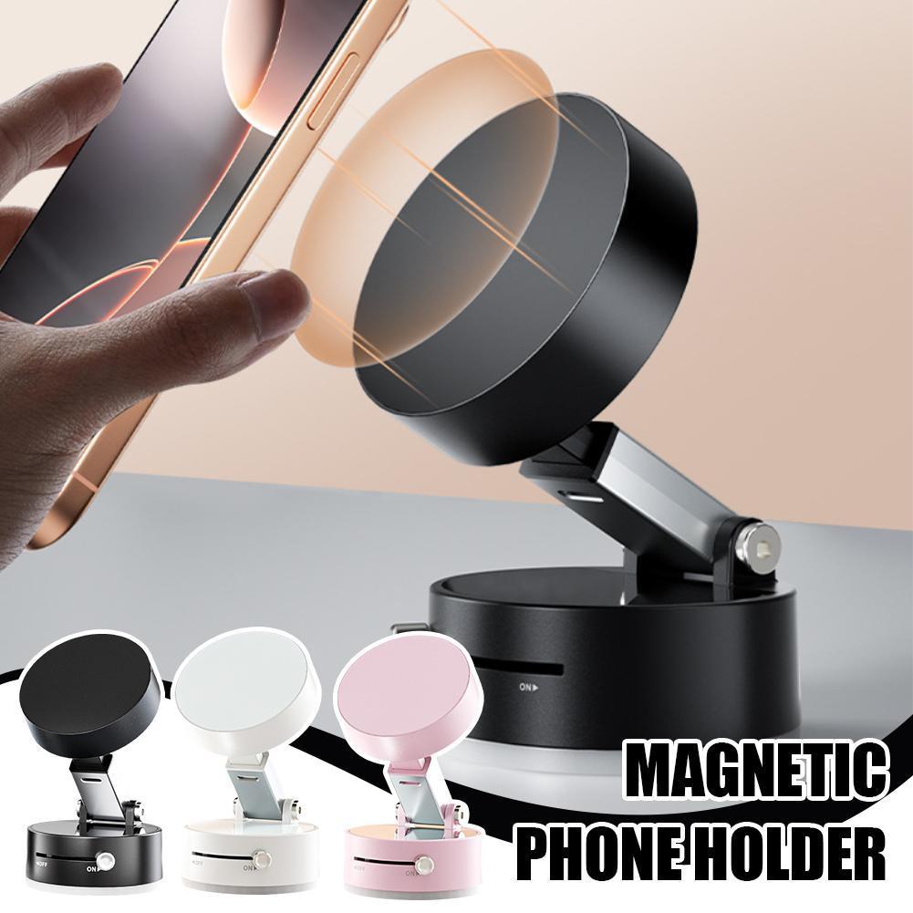 Foldable Magnetic Vacuum Car Phone Holder Hands-Free