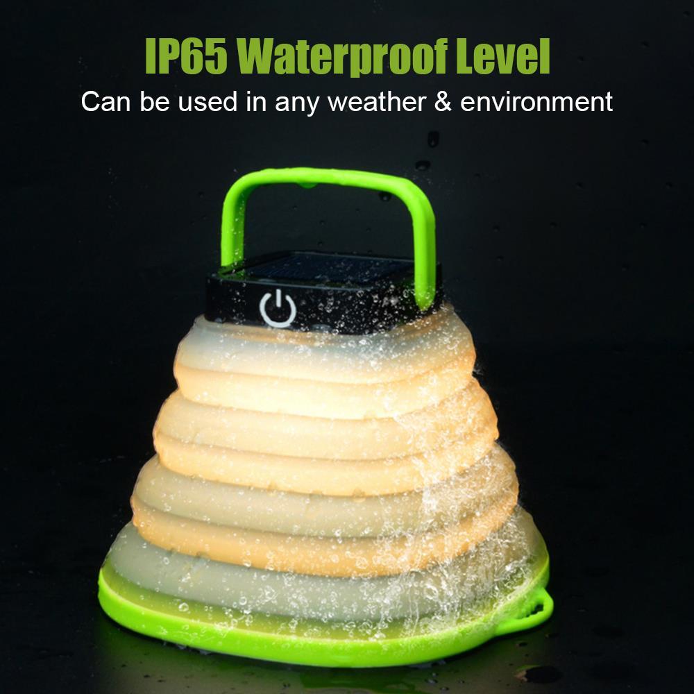 Collapsible Camping Light IP68 Waterproof Solar Foldable Lantern Solar