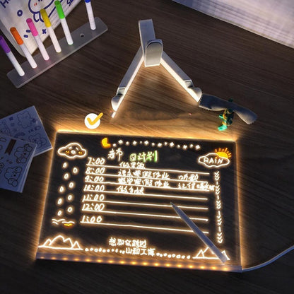 Acrylic DIY Note Board LED Night Light Creative Message Board