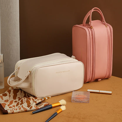 Three-layer Double Zipper U-shaped Design Cosmetic Bag Fashion