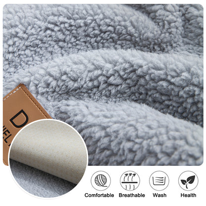 Modern Solid Color Winter Lamb Wool Sofa Towel Thicken Plush Soft