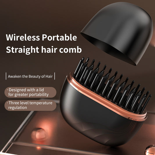 Mini Hair Straightening Comb Wireless Charging Portable