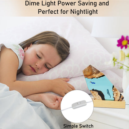 Cavern Whale Diver Tabletop Lamp Decoration Marine Art