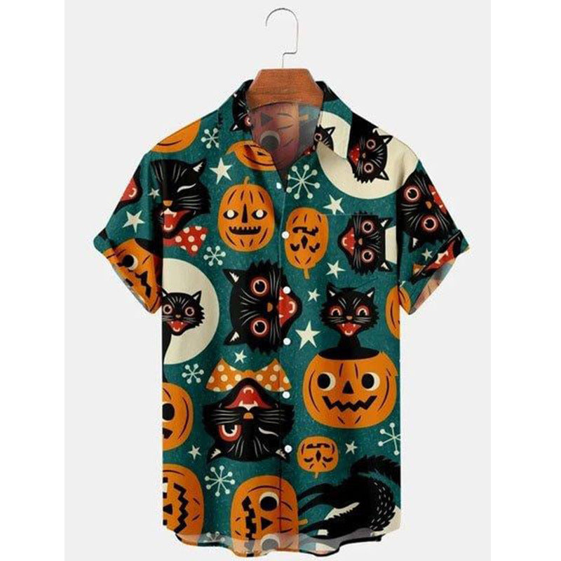 Halloween Print Loose Men's Shirt