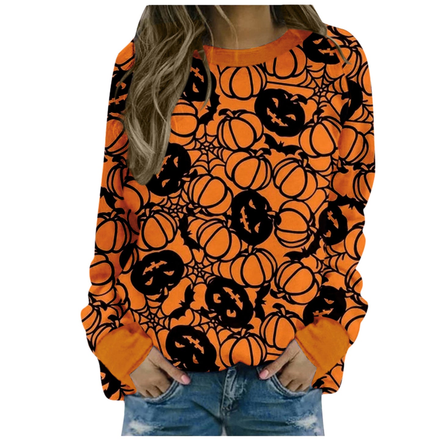 Halloween Ladies Print Long-sleeved Sweater