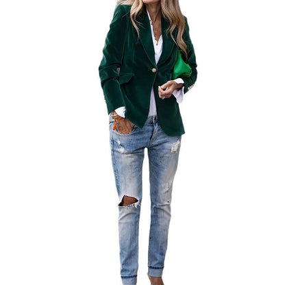 Velvet Lapel Casual Suit Business Fashion Slim Single-breasted