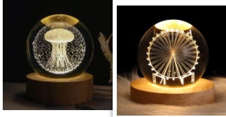Luminous Starry Sky And Planets Moon Moon Crystal Ball Lamp