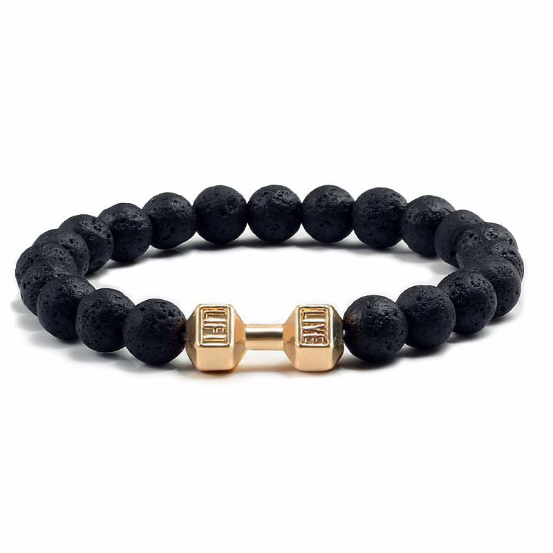 Natural Volcanic Stone Beads Bracelets Black Lava