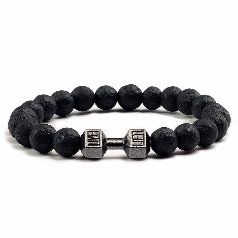 Natural Volcanic Stone Beads Bracelets Black Lava
