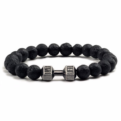 Natural Volcanic Stone Beads Bracelets Black Lava