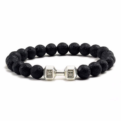Natural Volcanic Stone Beads Bracelets Black Lava