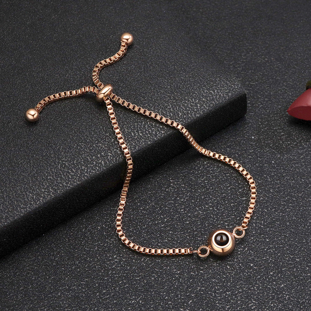 S925 Sterling Silver 100 Language Projection Bracelet