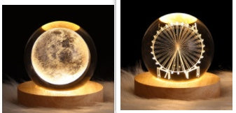 Luminous Starry Sky And Planets Moon Moon Crystal Ball Lamp
